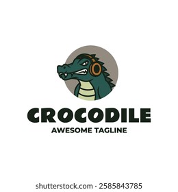 Crocodile Simple Mascot Logo Template