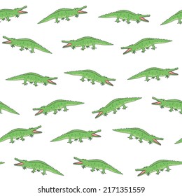 Crocodile simple seamless vector pattern