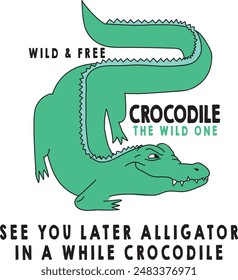 crocodile sketch illustrator vector graphic 