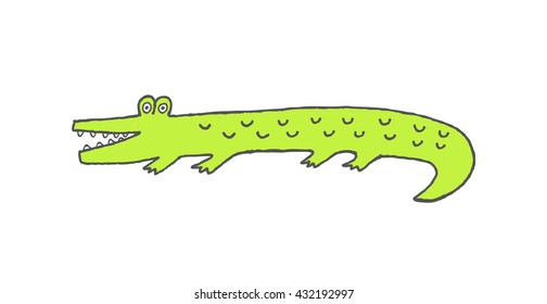 Crocodile sketch, vector illustration