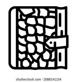 crocodile skin diary line icon vector. crocodile skin diary sign. isolated contour symbol black illustration