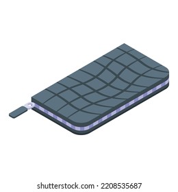 Crocodile skin pocket icon. Isometric of Crocodile skin pocket vector icon for web design isolated on white background