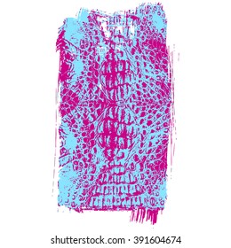Crocodile Skin Texture. Illustration of  Hand Drawn Brush Stroke. Alligator Reptile Skin Texture For Your Design. Grunge Brush Texture. Fashionable print for textile, fabric, accessories or cover