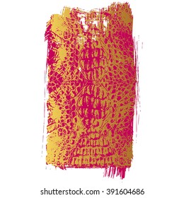 Crocodile Skin Texture. Illustration of  Hand Drawn Brush Stroke. Alligator Reptile Skin Texture For Your Design. Grunge Brush Texture. Fashionable print for textile, fabric, accessories or cover