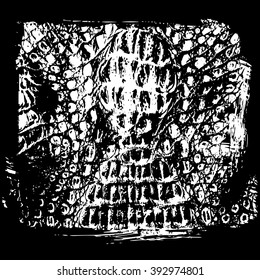 Crocodile Skin Texture. Illustration of  Hand Drawn Brush Stroke. Alligator Reptile Skin Texture For Your Design. Grunge Brush Texture. Fashionable print for textile, fabric, accessories or cover