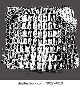 Crocodile Skin Texture. Illustration of  Hand Drawn Brush Stroke. Alligator Reptile Skin Texture For Your Design. Grunge Brush Texture. Fashionable print for textile, fabric, accessories or cover