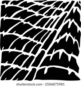 Crocodile skin Vector Pattern in Black and white seamless