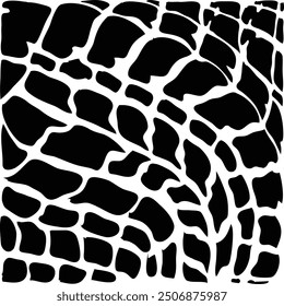 Crocodile skin Vector Pattern in Black and white seamless