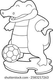 Crocodile Soccer player Soccer Animal Vector Graphic Art Illustration