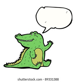 crocodile with speech bubble cartoon