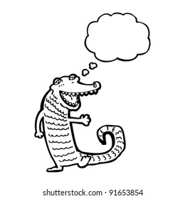 crocodile with speech bubble cartoon