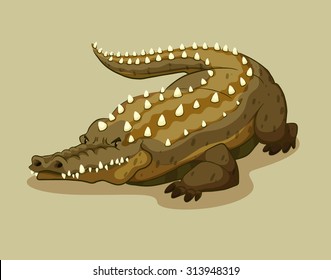 Crocodile with spikes on the back illustration