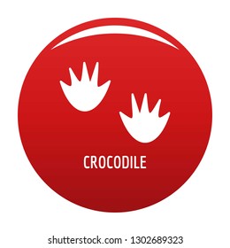 Crocodile step icon. Simple illustration of crocodile step vector icon for any design red
