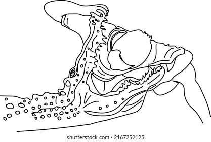 Crocodile stunt, Crocodile stunt logo, Crocodile vector, sketch drawing of man playing with Crocodile mouth,  stunt silhouette
