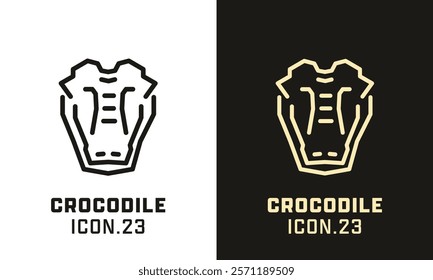 Crocodile stylized head geometric line icon