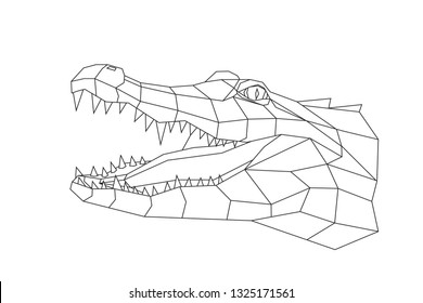Crocodile stylized triangle polygonal model