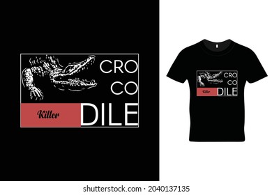 Crocodile t shirt design. Beautiful crocodile t shirt