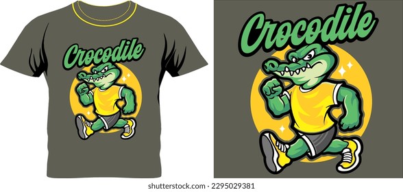 crocodile t shirt graphic design vector illustration 