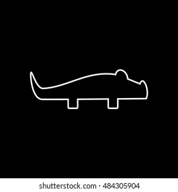 Crocodile thin line icon design. zoo animal vector illustration
