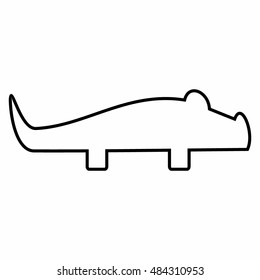crocodile thin line icon design. zoo animal vector illustration