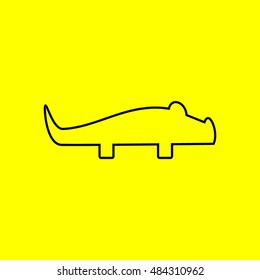 crocodile thin line icon design. zoo animal vector illustration