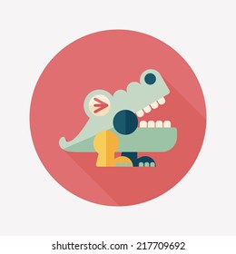 crocodile toy flat icon with long shadow,eps10