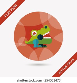 crocodile toy flat icon with long shadow,eps10