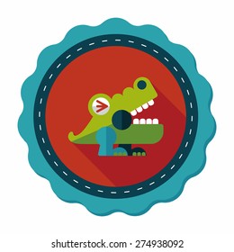 crocodile toy flat icon with long shadow,eps10