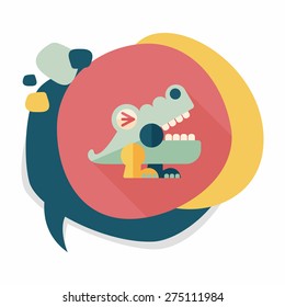 crocodile toy flat icon with long shadow,eps10