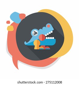 crocodile toy flat icon with long shadow,eps10