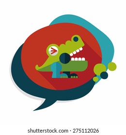 crocodile toy flat icon with long shadow,eps10
