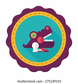 crocodile toy flat icon with long shadow,eps10
