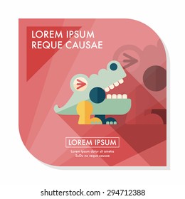 crocodile toy flat icon with long shadow,eps10