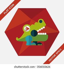 crocodile toy flat icon with long shadow,eps10