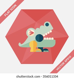 crocodile toy flat icon with long shadow,eps10
