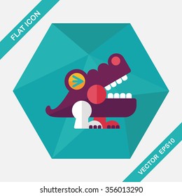crocodile toy flat icon with long shadow,eps10