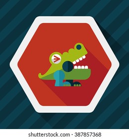 crocodile toy flat icon with long shadow,eps10