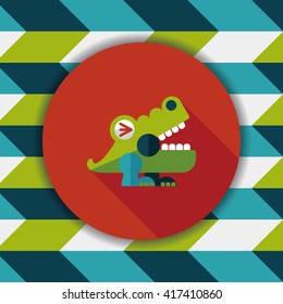 crocodile toy flat icon with long shadow,eps10