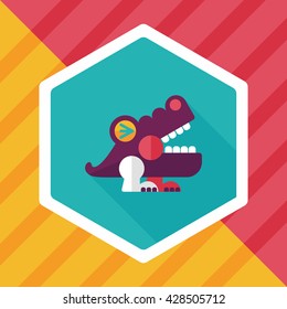 crocodile toy flat icon with long shadow,eps10