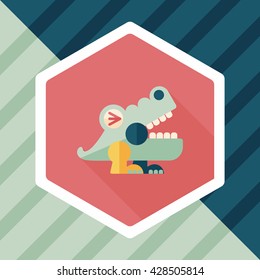crocodile toy flat icon with long shadow,eps10