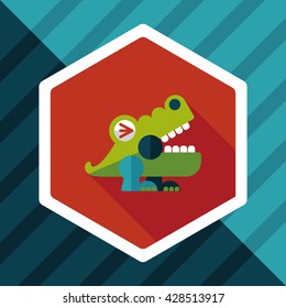 crocodile toy flat icon with long shadow,eps10