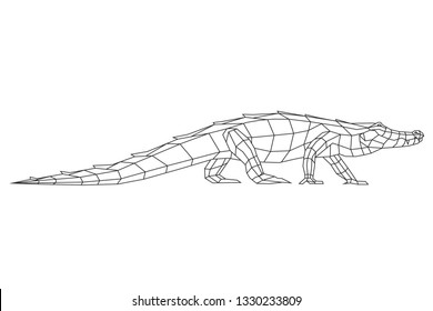 Crocodile triangle polygonal model