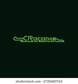 Crocodile typography creative logo idea.