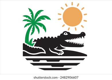 A crocodile vector art illustration