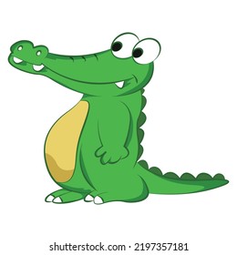 Crocodile vector cartoon design on white background