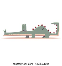 Crocodile vector cartoon illustration isolated on a white background.