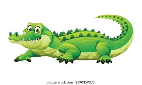 Crocodile vector cartoon illustration isolated on white background