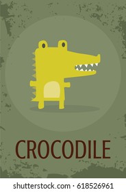 Crocodile vector children card