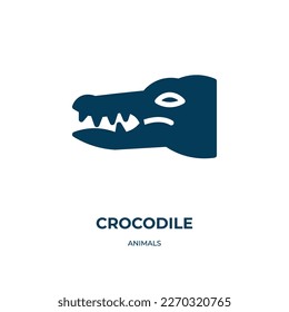 crocodile vector icon. crocodile, africa, animal filled icons from flat animals concept. Isolated black glyph icon, vector illustration symbol element for web design and mobile apps