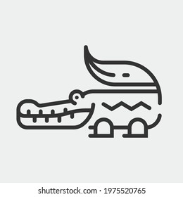 Crocodile Vector Icon Illustration Sign